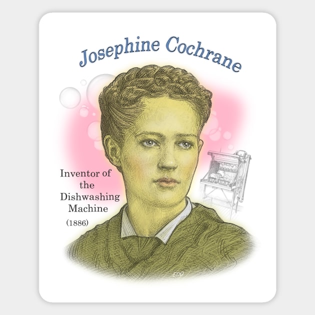 Josephine Cochrane, Inventor of the Dishwasher Sticker by eedeeo